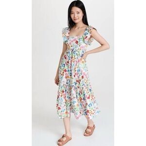 Cara Cara Ivory Floral Garden Darby Dress Sz L